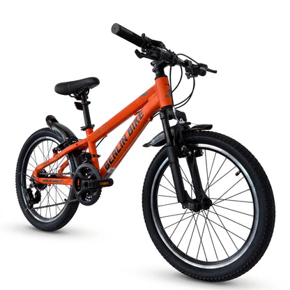 Berlin Bike MTB1 Kids Bike 20 Inch 45-degree side view orange