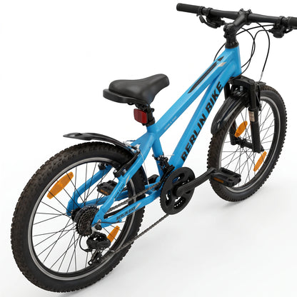 Berlin Bike MTB1 Kids Bike 20 Inch back view blue