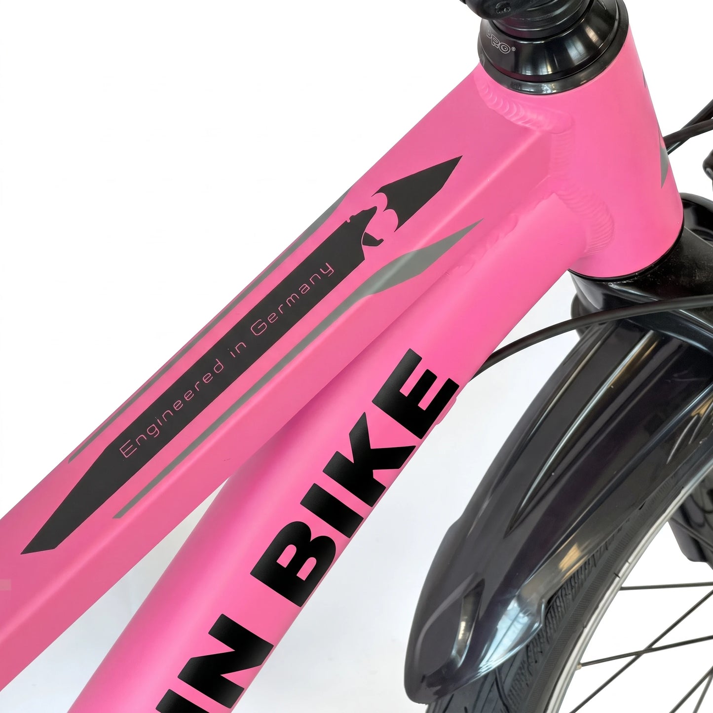 Berlin Bike MTB1 Kids Bike 20 Inch frame detail fuchsia