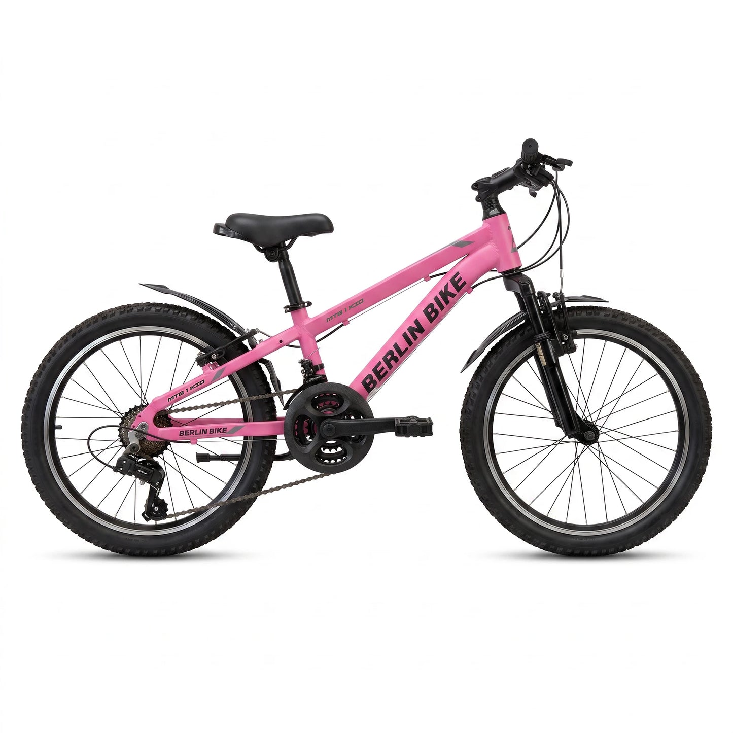 Berlin Bike MTB1 Kids Bike 20 Inch full side view fuchsia