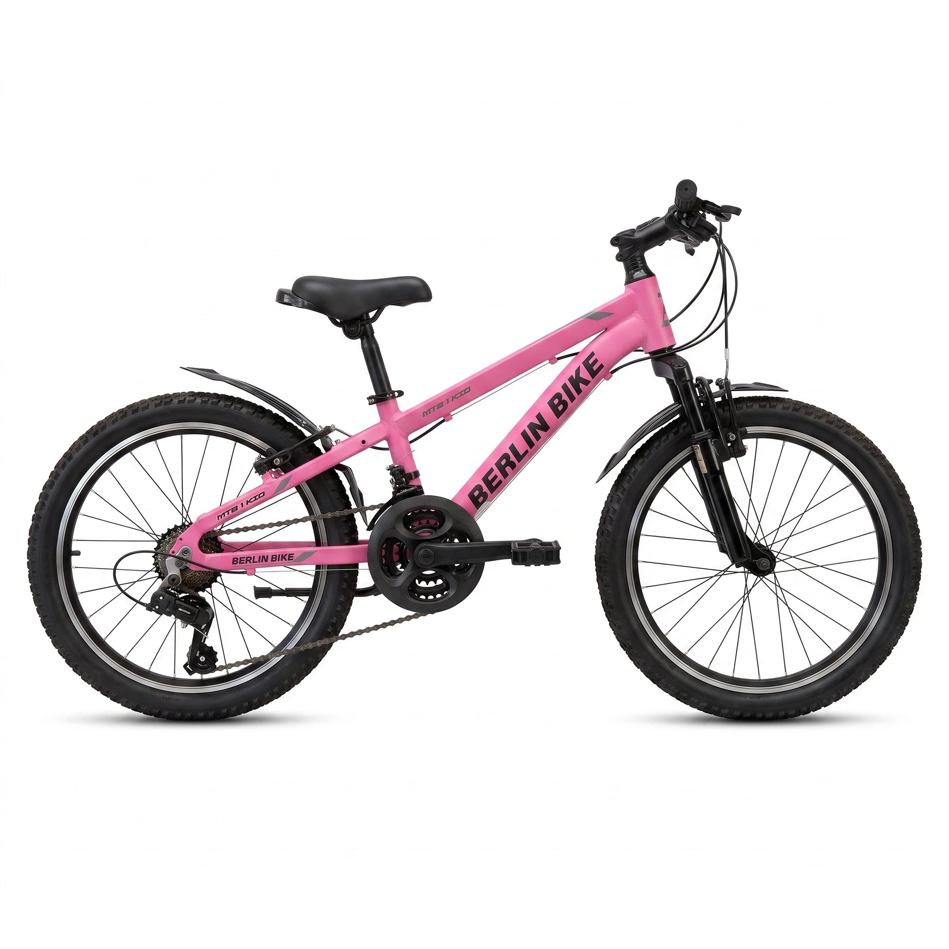 Berlin Bike MTB1 Kids Bike 20 Inch full side view fuchsia