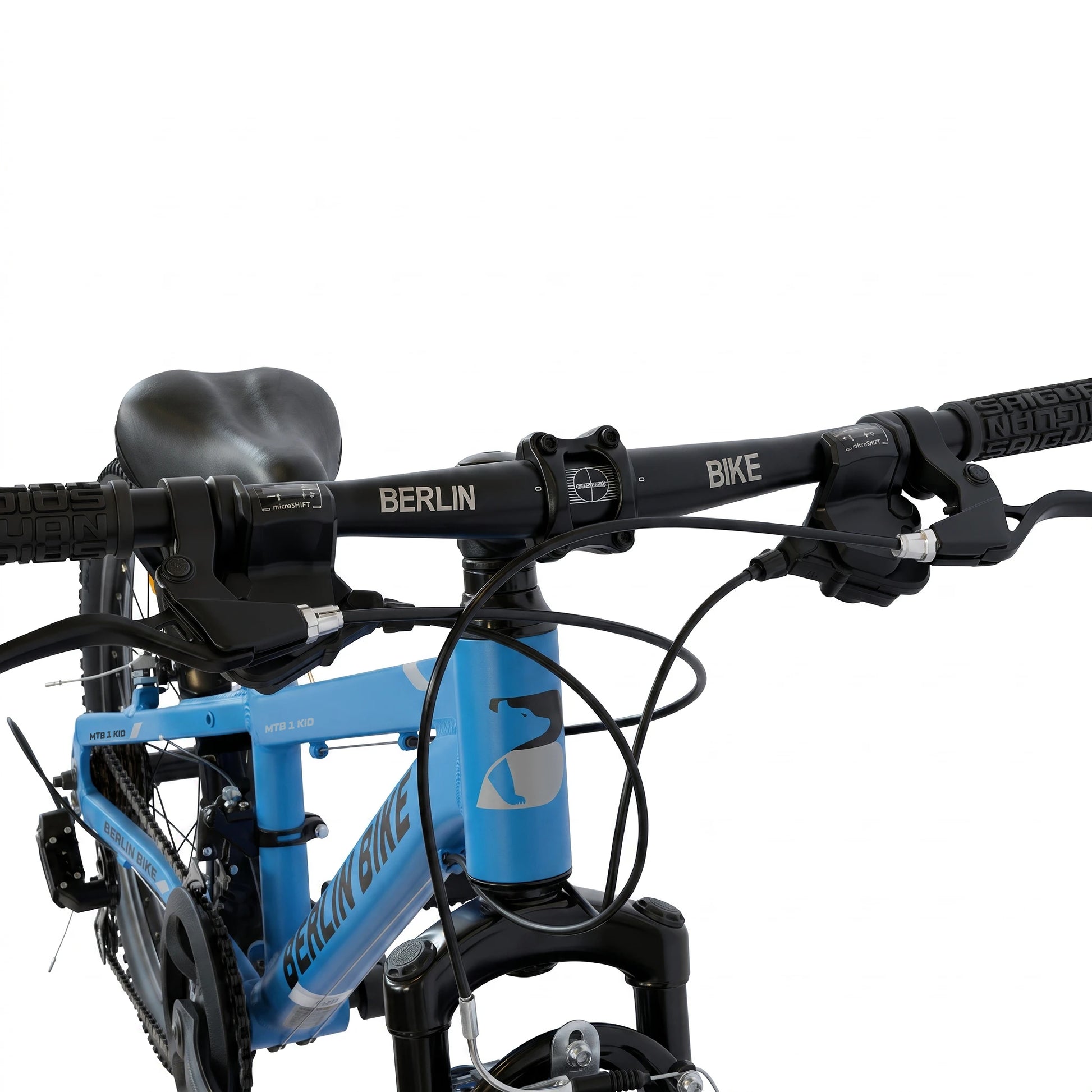 Berlin Bike MTB1 Kids Bike 20 Inch handlebar detail blue