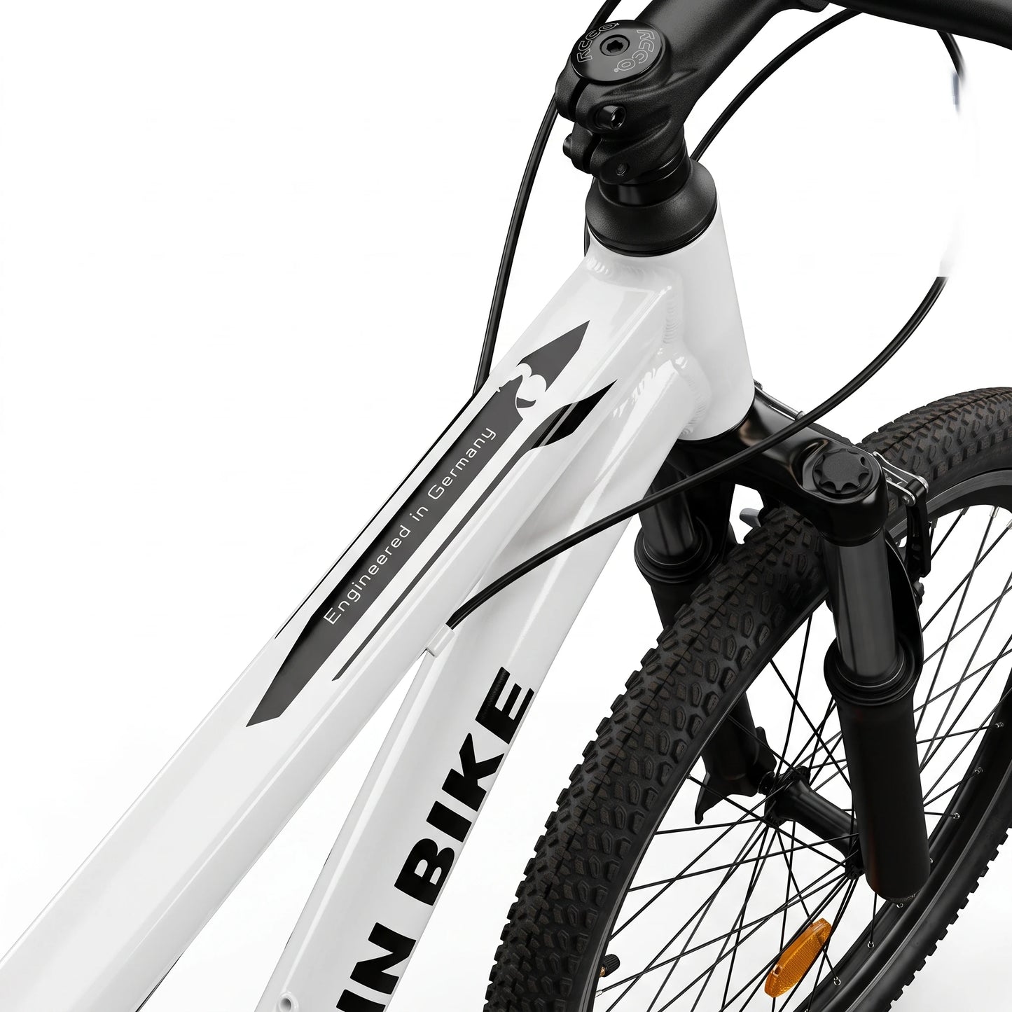 Berlin Bike MTB1 Youth Bike 24 Inch frame detail white
