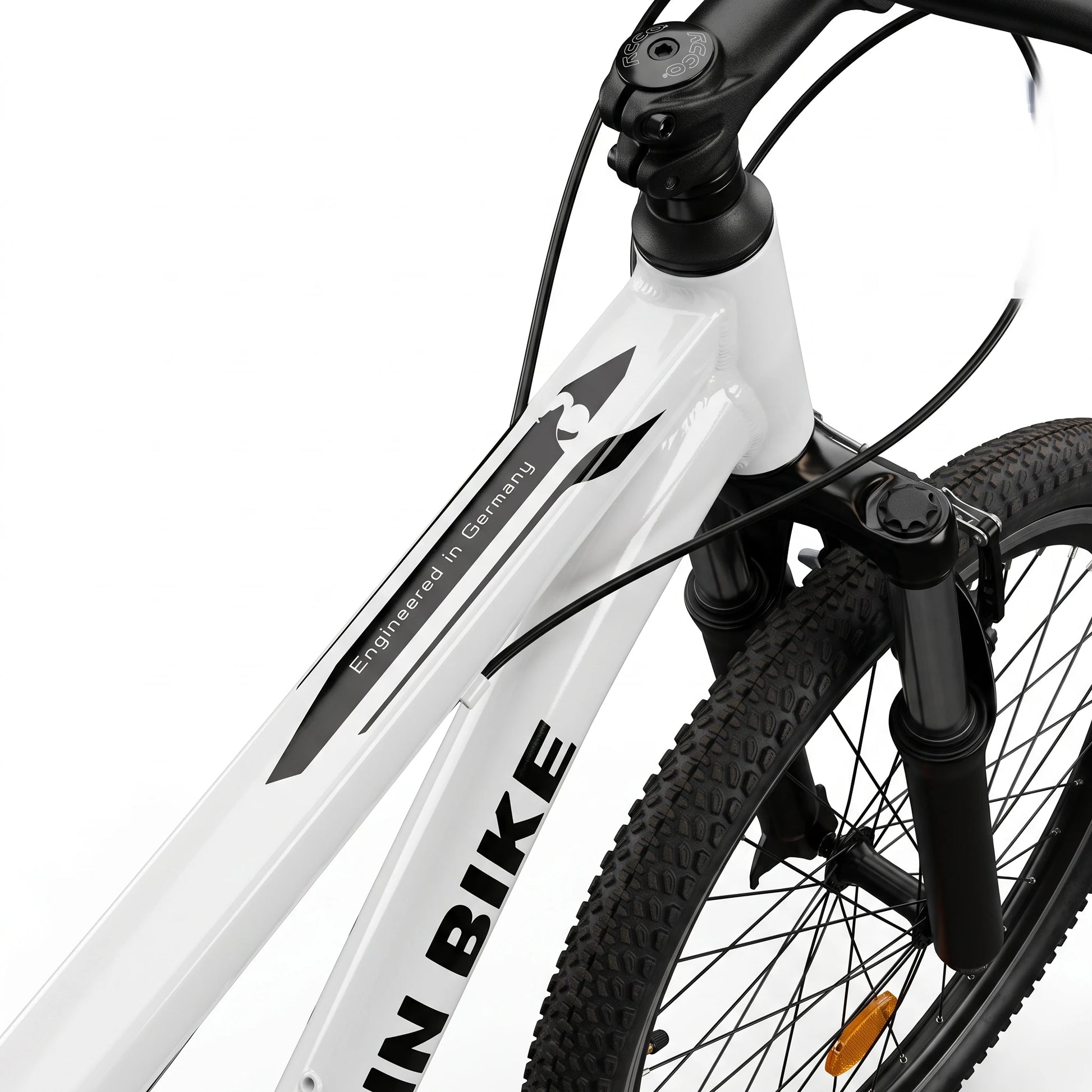 Berlin Bike MTB1 Youth Bike 24 Inch frame detail white