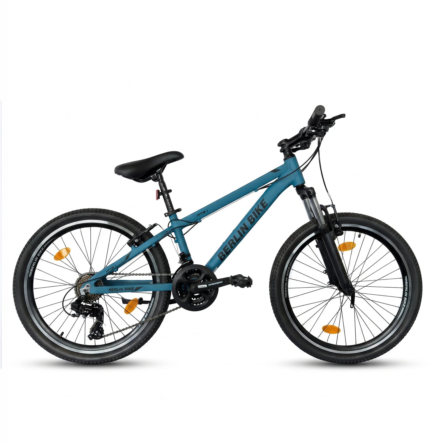 Berlin Bike MTB1 Youth Bike 24 Inch full side view blue
