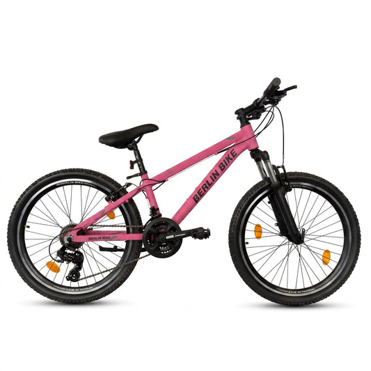 Berlin Bike MTB1 Youth Bike 24 Inch full side view fuchsia