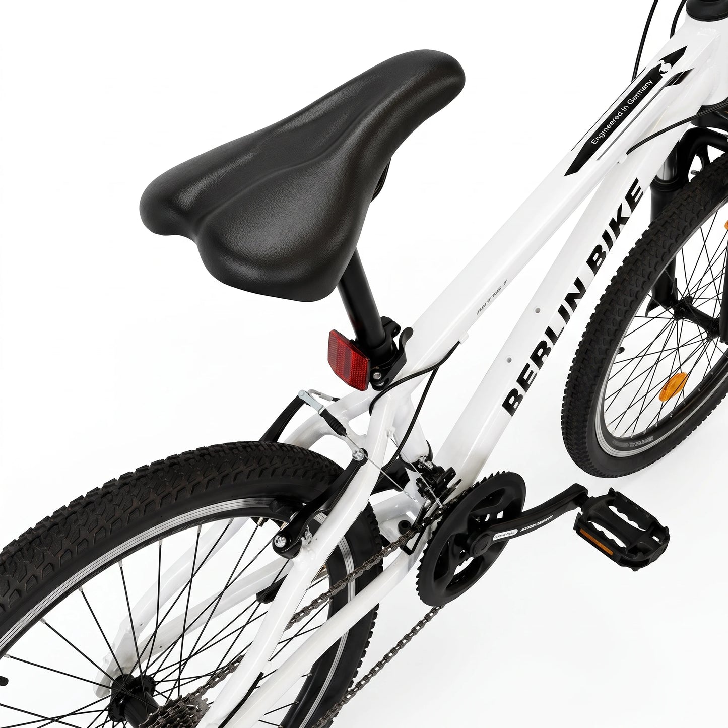 Berlin Bike MTB1 Youth Bike 24 Inch saddle detail white