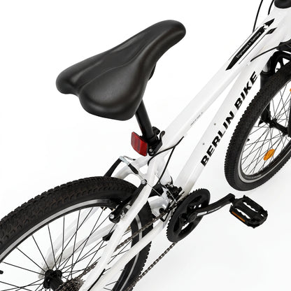 Berlin Bike MTB1 Youth Bike 24 Inch saddle detail white