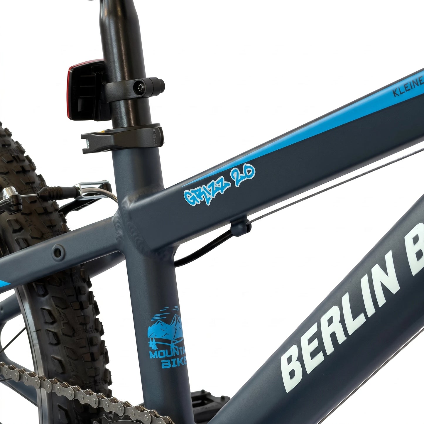 Berlin Bike Grizz Kids Bike 20 Inch frame detail blue