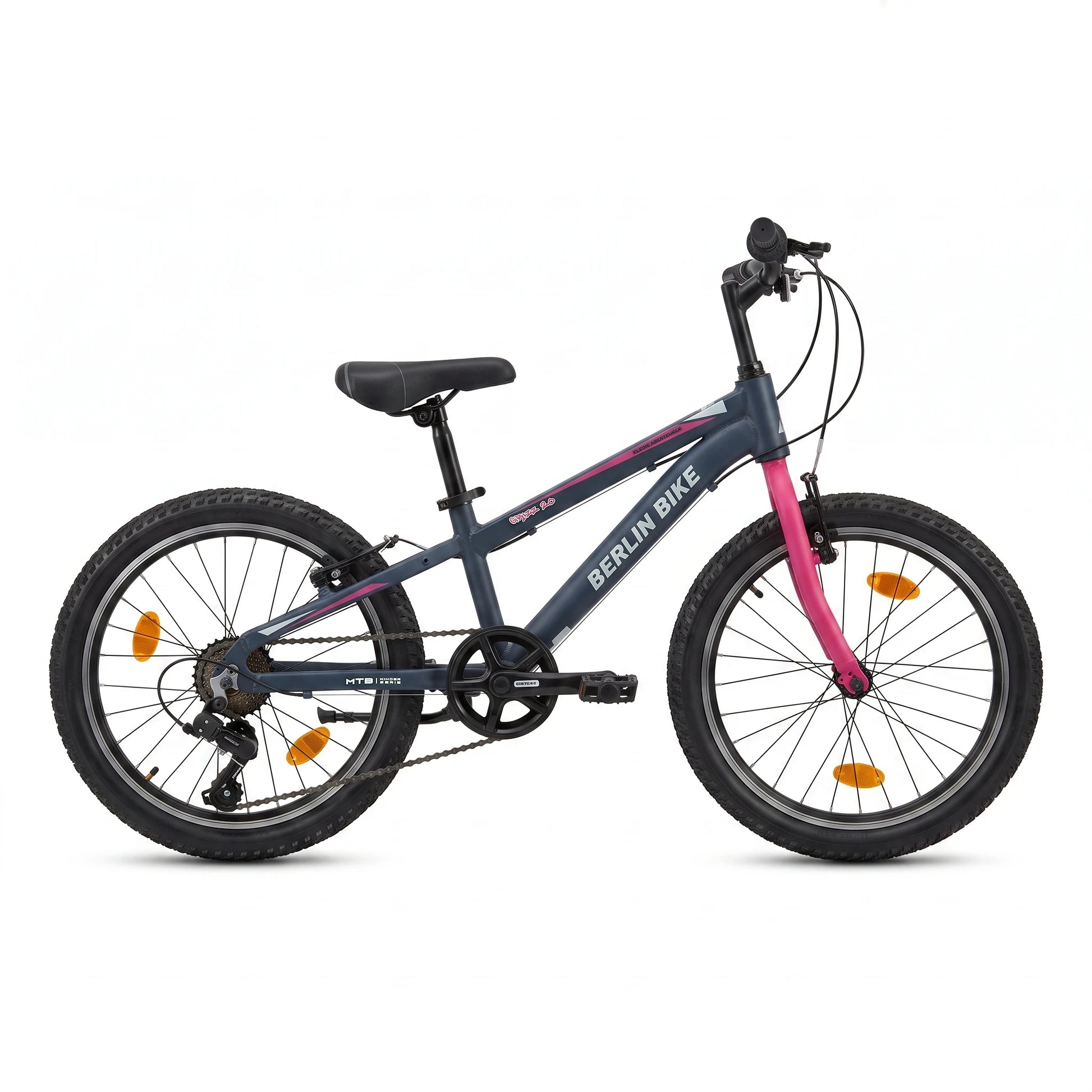 Berlin Bike Grizz Kids Mountain Bike 20 Inch full side view pink