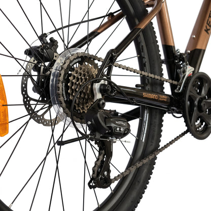 Keskin E-Bike MTB1 mountainbike 26 inch achterderailleur en aandrijving brons zwart
