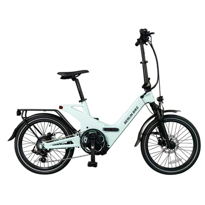 Vélo électrique pliant Berlin Bike 2GO 20 pouces, vue de côté complète, vert clair