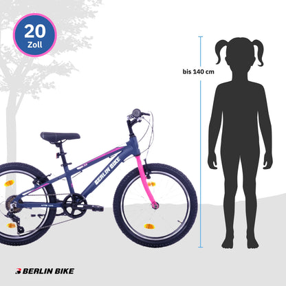Berlin Bike Grizz Kids Bike 20 Inch, Rosa groessenempfehlung bis 140cm 1080x1080