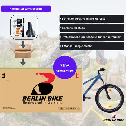Berlin Bike MTB1 Youth Mountain Bike 24 Inch shipping package blue