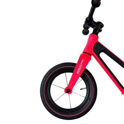 Berlin Bike Raddy Laffy rowerek biegowy 12 cali, szczegół przedniego koła, różowy