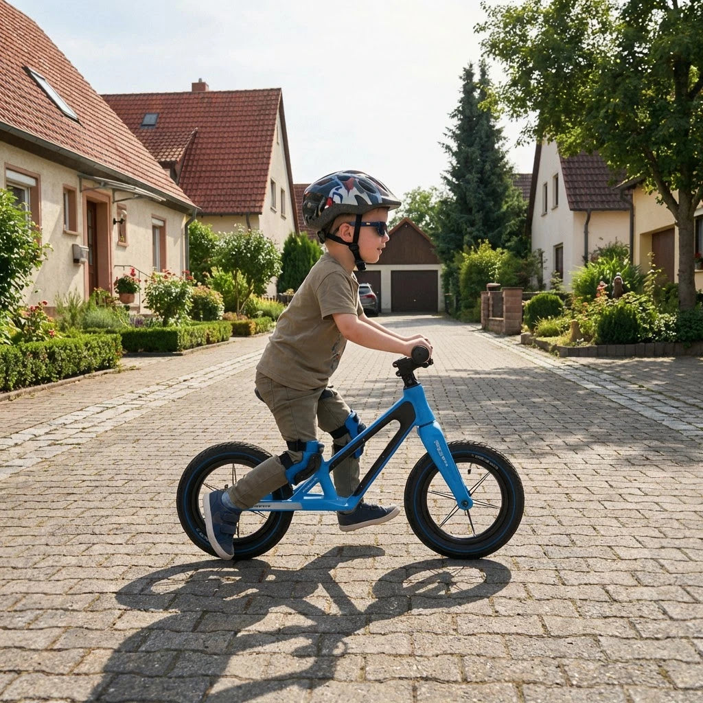 Berlin Bike Raddy Laff rowerek biegowy 12 cali, dziecko jeżdżące na zewnątrz, niebieski