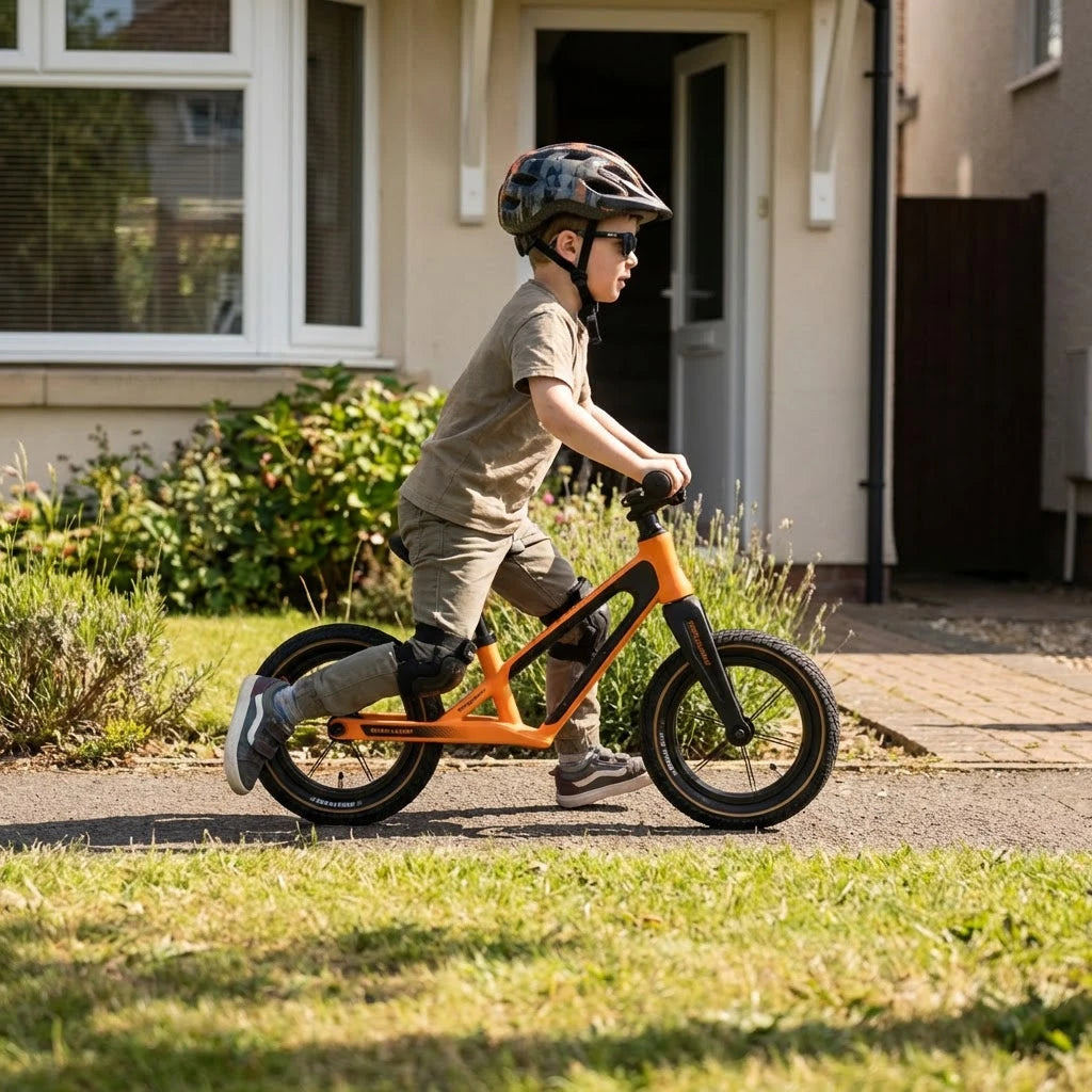 Berlin Bike Raddy Laff rowerek biegowy 12 cali, dziecko jeżdżące na zewnątrz, pomarańczowy
