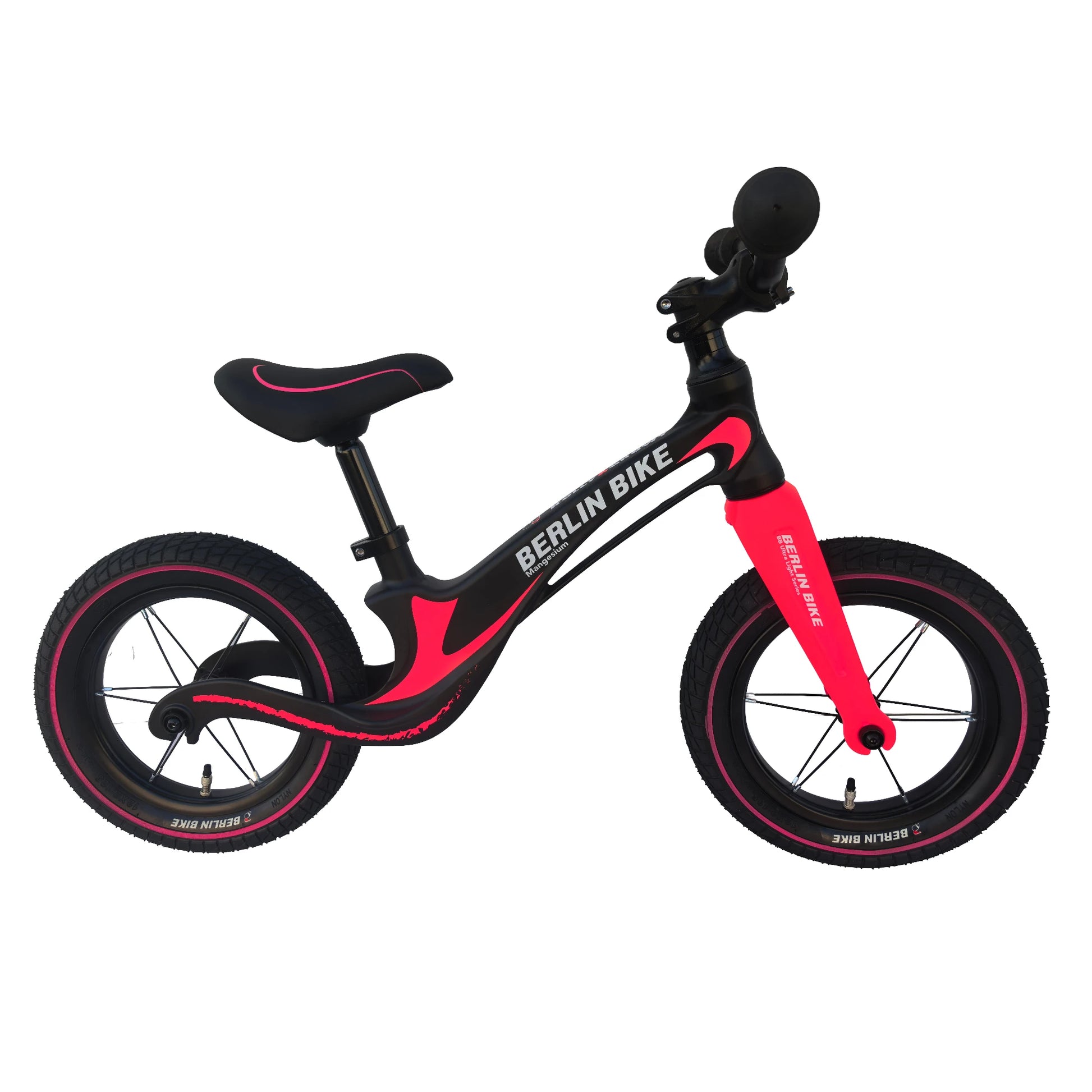 Berlin Bike Rolly Growy vélo d’équilibre 12 pouces vue latérale complète rose