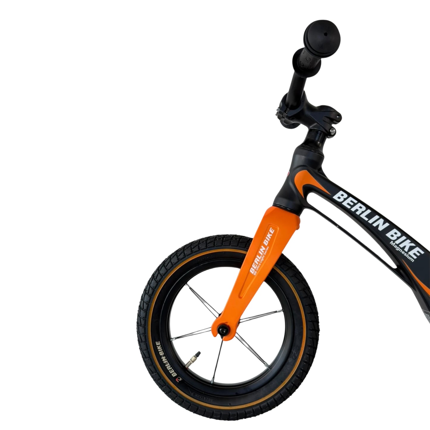 Berlin Bike Rolly Growy vélo d’équilibre 12 pouces détail de la roue avant orange