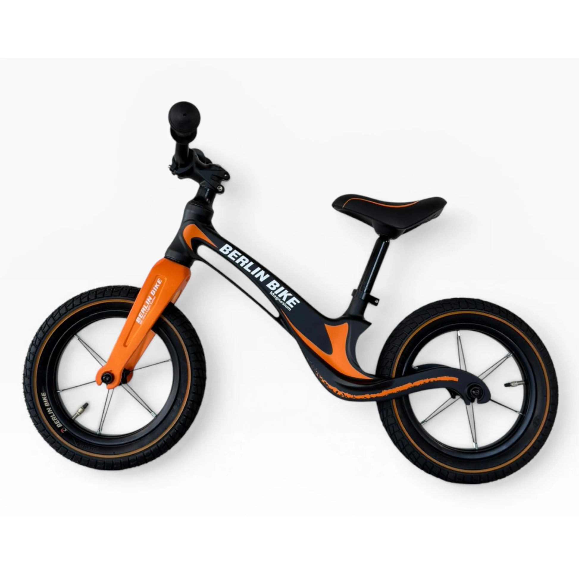 Berlin Bike Rolly Growy vélo d’équilibre 12 pouces vue de profil orange