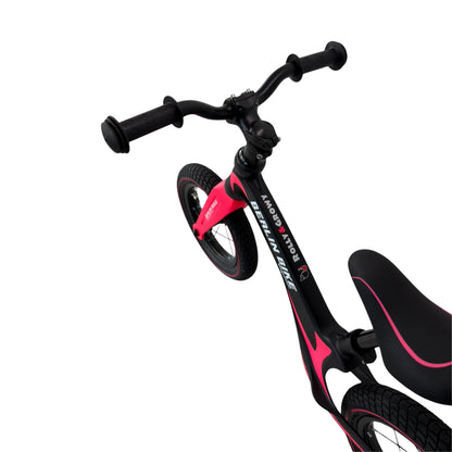 Berlin Bike Rolly Growy vélo d’équilibre 12 pouces détail du guidon et de la selle rose