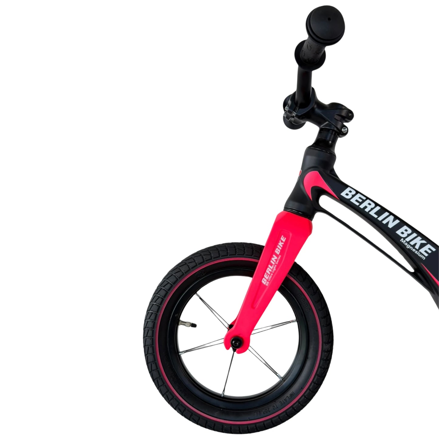 Berlin Bike Rolly Growy vélo d’équilibre 12 pouces détail de la roue avant rose