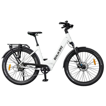 Berlin Bike SUV Trekking-E-Bike 27,5 Zoll vollständige Seitenansicht, glänzend weiß