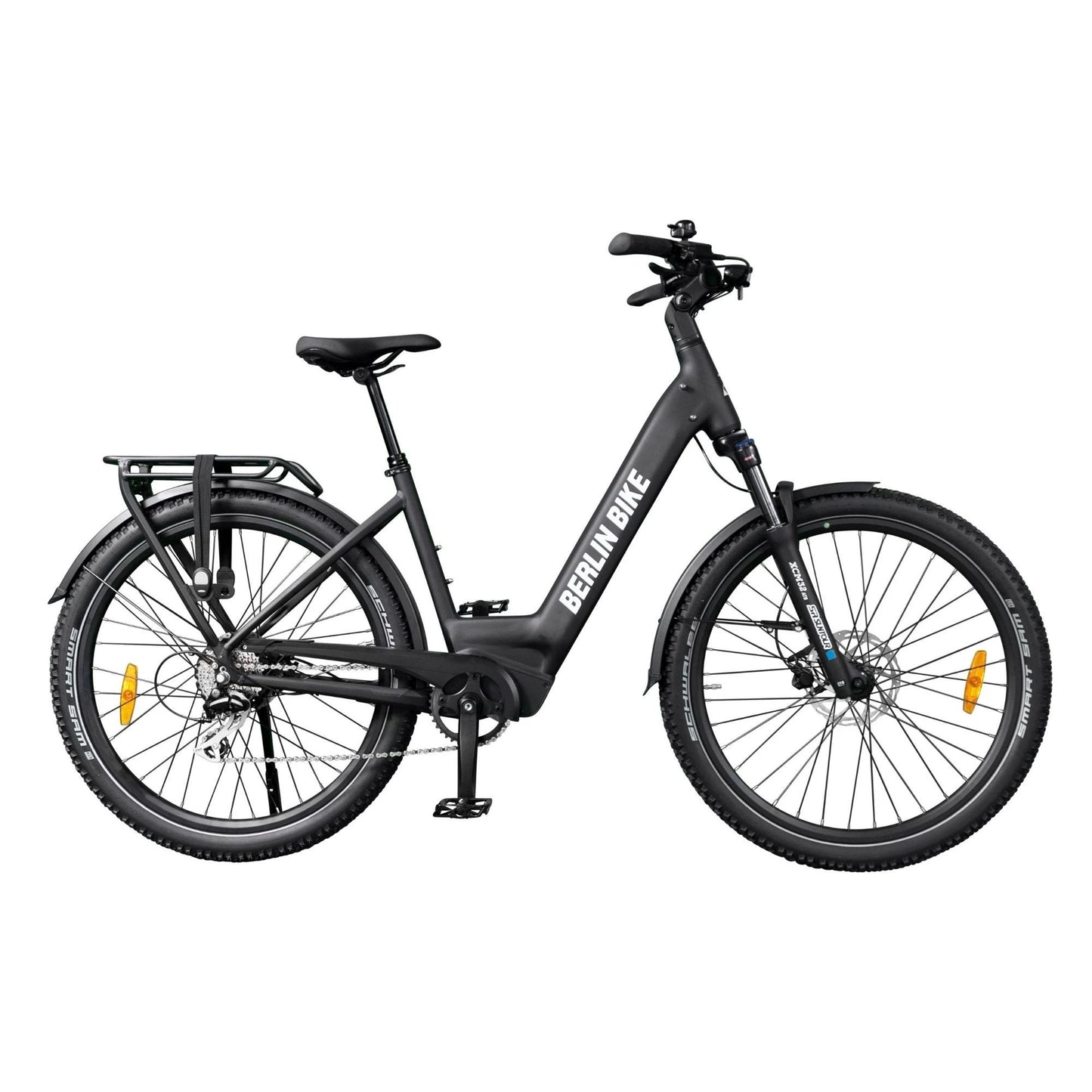 Berlin Bike SUV Trekking-E-Bike 27,5 Zoll vollständige Seitenansicht, mattschwarz