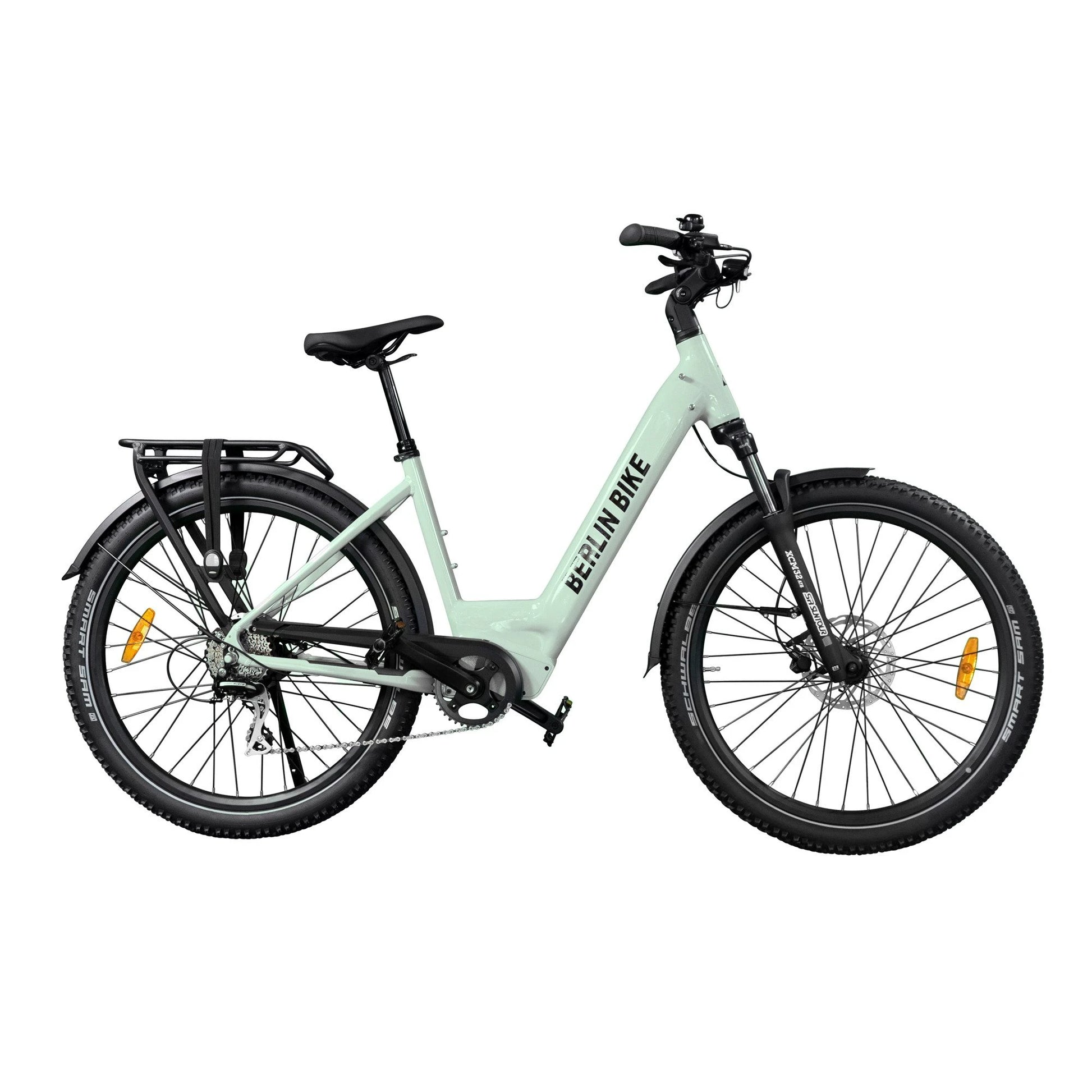 Berlin Bike SUV Trekking-E-Bike 27,5 Zoll vollständige Seitenansicht, mattgrün