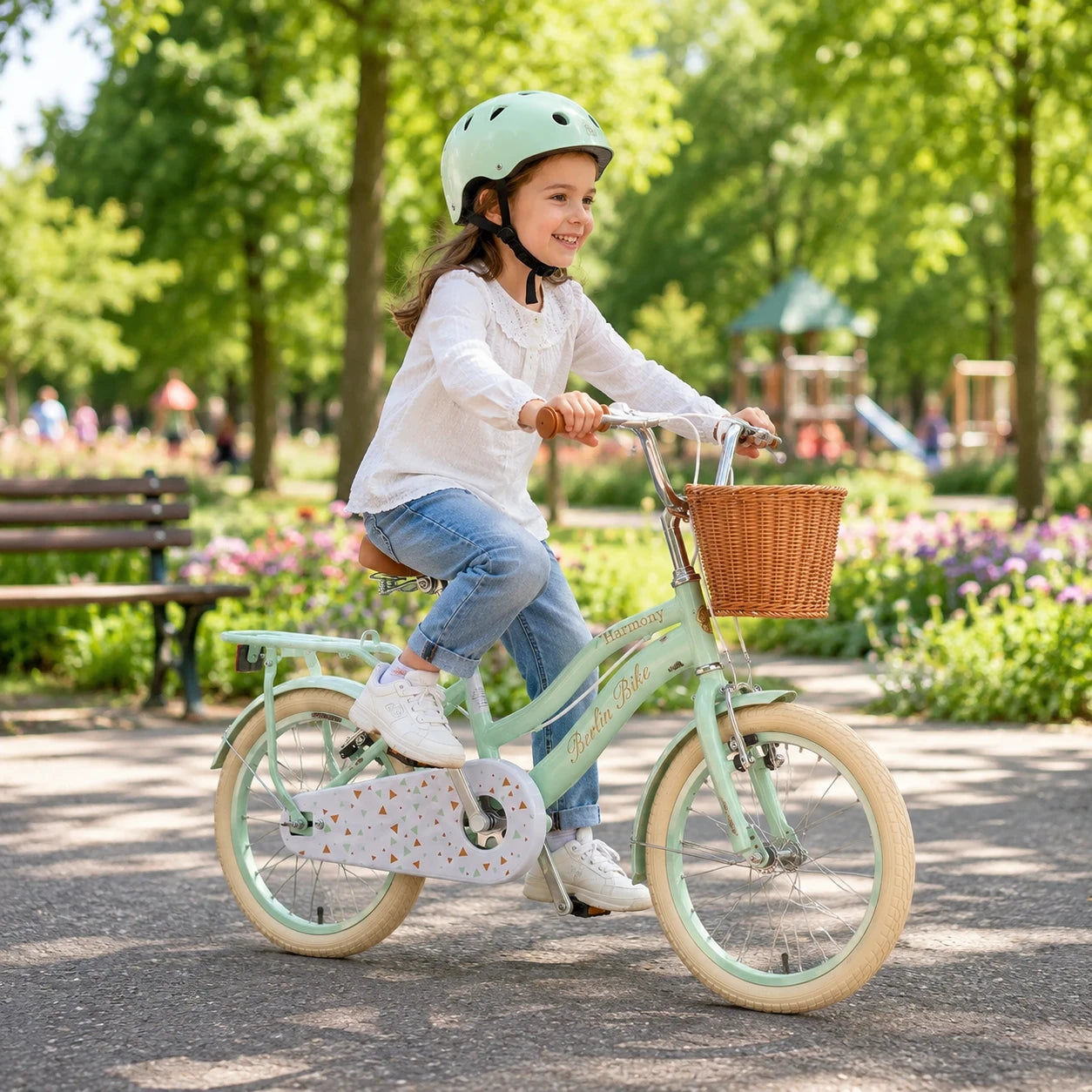 Vélo enfant Berlin Bike Harmony 16 pouces enfant roulant en extérieur vert