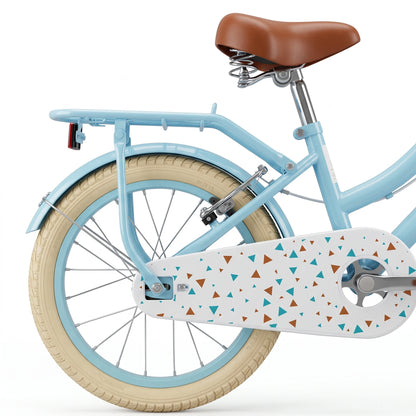 Vélo enfant Berlin Bike Harmony 16 pouces détail du porte-bagages arrière et du protège-chaîne bleu
