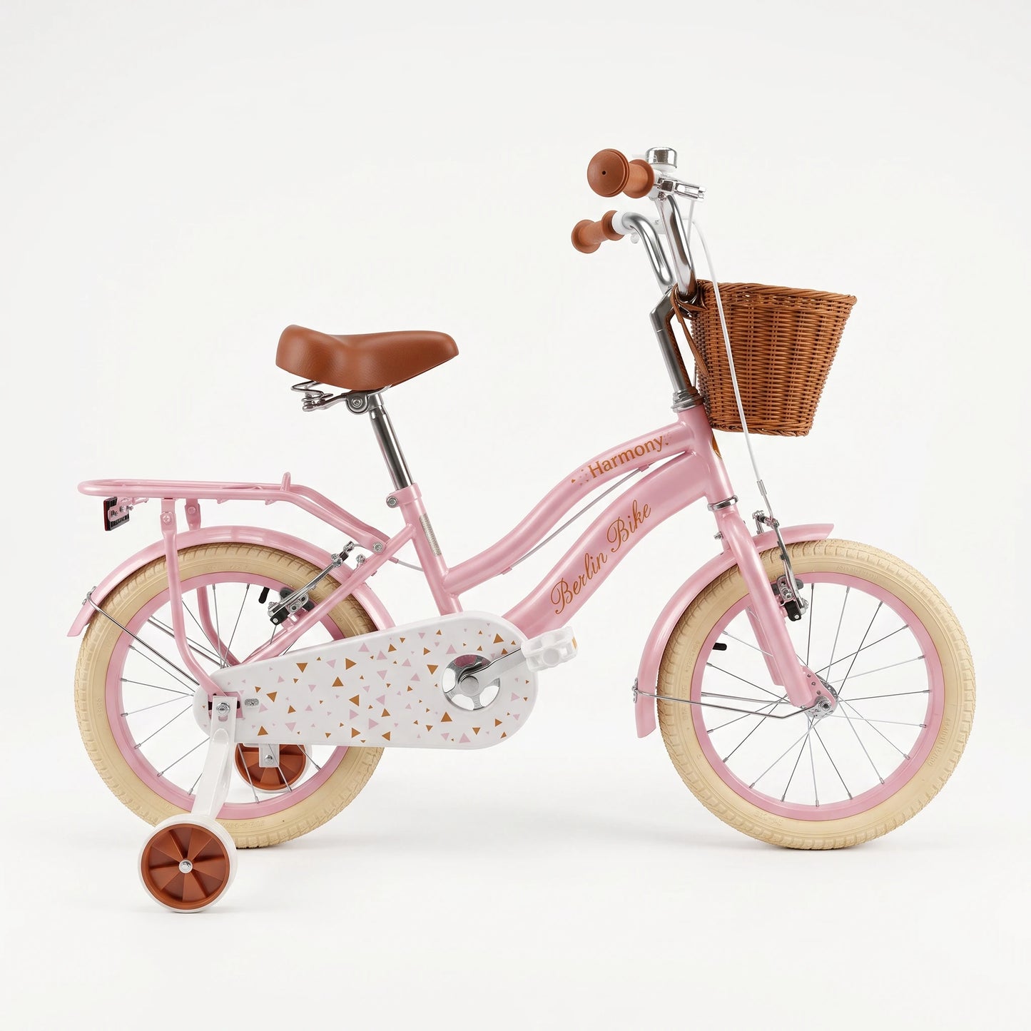Vélo enfant Berlin Bike Harmony 16 pouces vue de côté complète rose