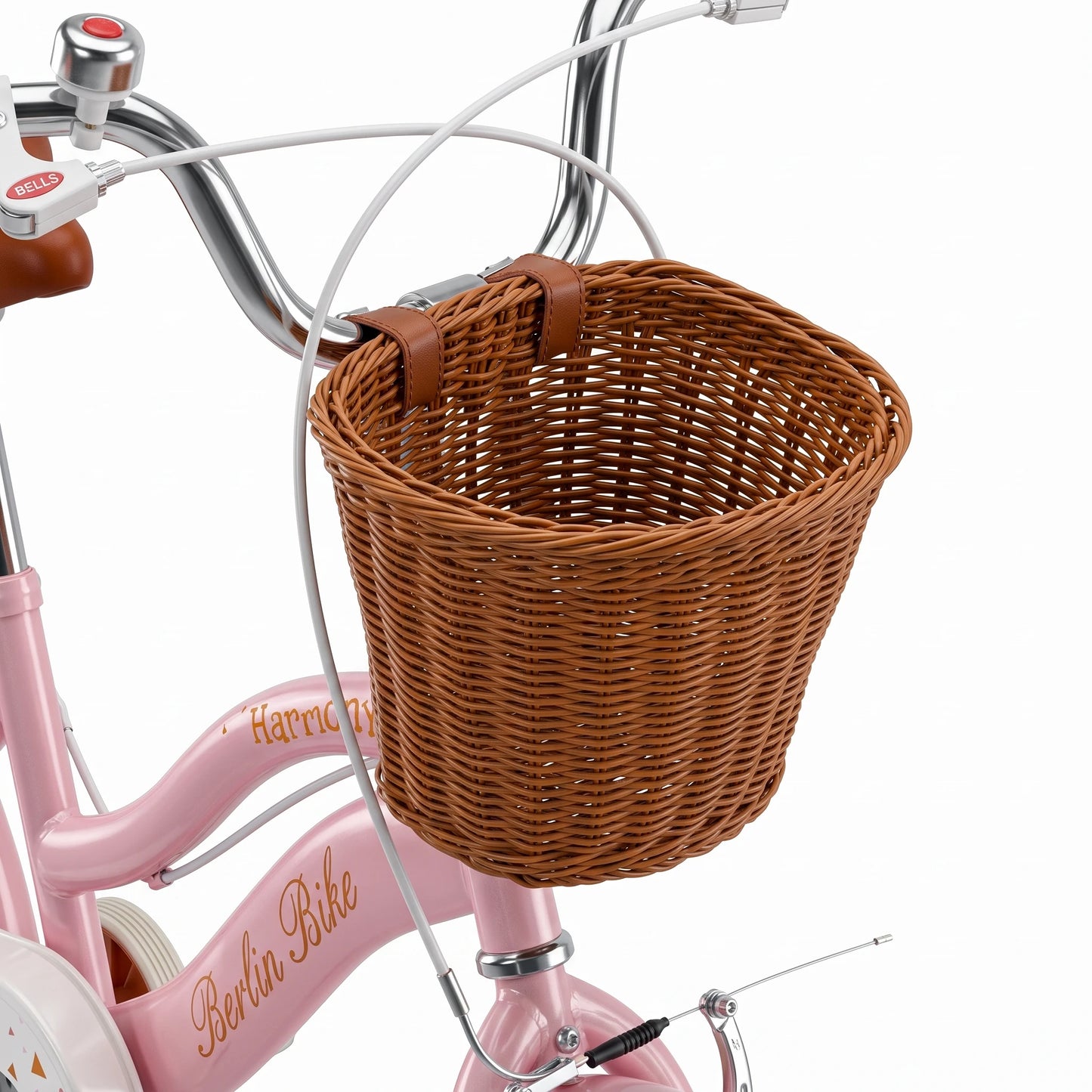 Vélo enfant Berlin Bike Harmony 16 pouces détail du panier rose