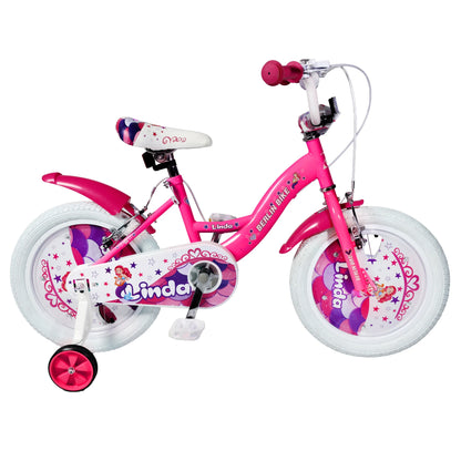 Berlin Bike Linda kinderfiets 16 inch volledig zijaanzicht roze