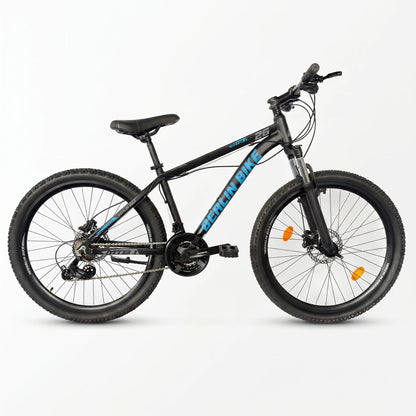 Berlin Bike MTB1 mountainbike 26 tommer komplet sidevisning sort blå