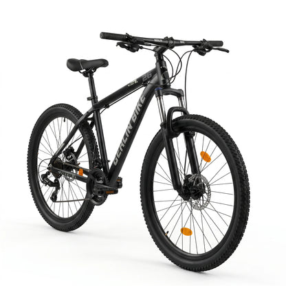 Berlin Bike MTB1 mountainbike 26 tommer sidevisning i 45 grader sort sølv