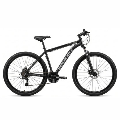 Berlin Bike MTB1 mountainbike 26 tommer komplet sidevisning sort sølv