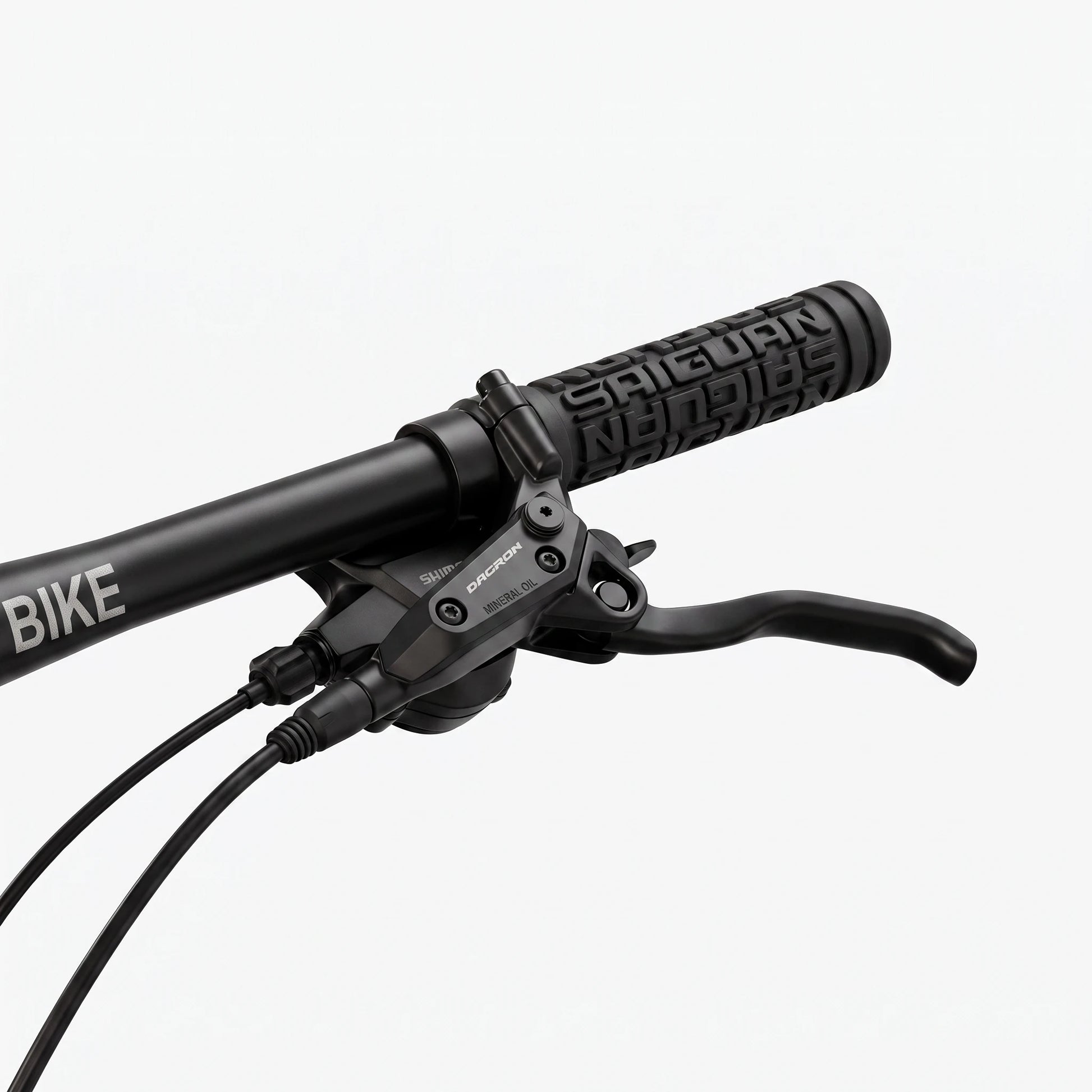 Berlin Bike MTB1 mountainbike 26 tommer detalje af bremsegreb sort sølv