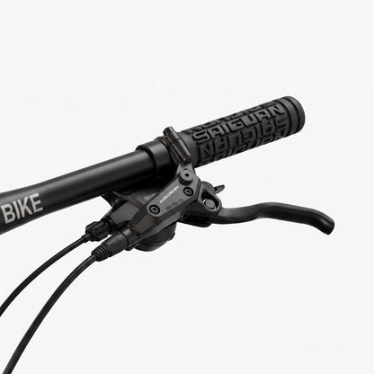 Berlin Bike MTB1 mountainbike 26 tommer detalje af bremsegreb sort sølv