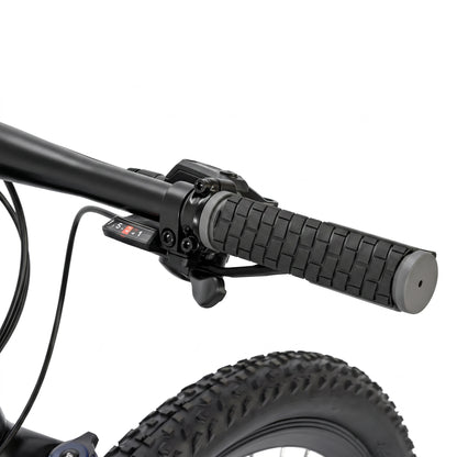 Berlin Bike MTB1 mountainbike 26 tommer detalje af gearskiftegreb sort sølv