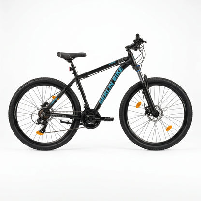 Berlin Bike MTB1 mountainbike 27,5 tommer, fuld sidevisning, sort/blå