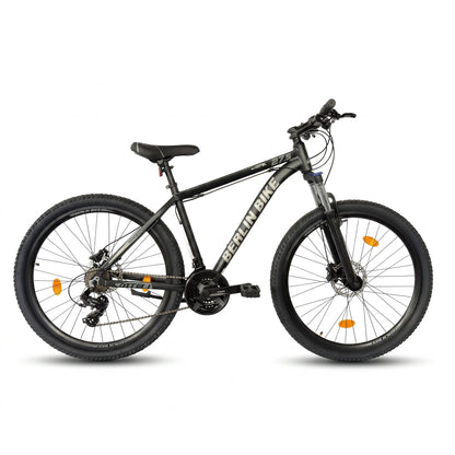 Berlin Bike MTB1 mountainbike 27,5 tommer, fuld sidevisning, sort/sølv