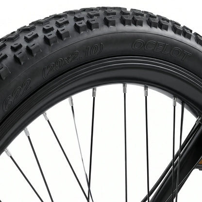 Berlin Bike MTB1 mountainbike 29 tommer, detalje af hjul, sort/sølv