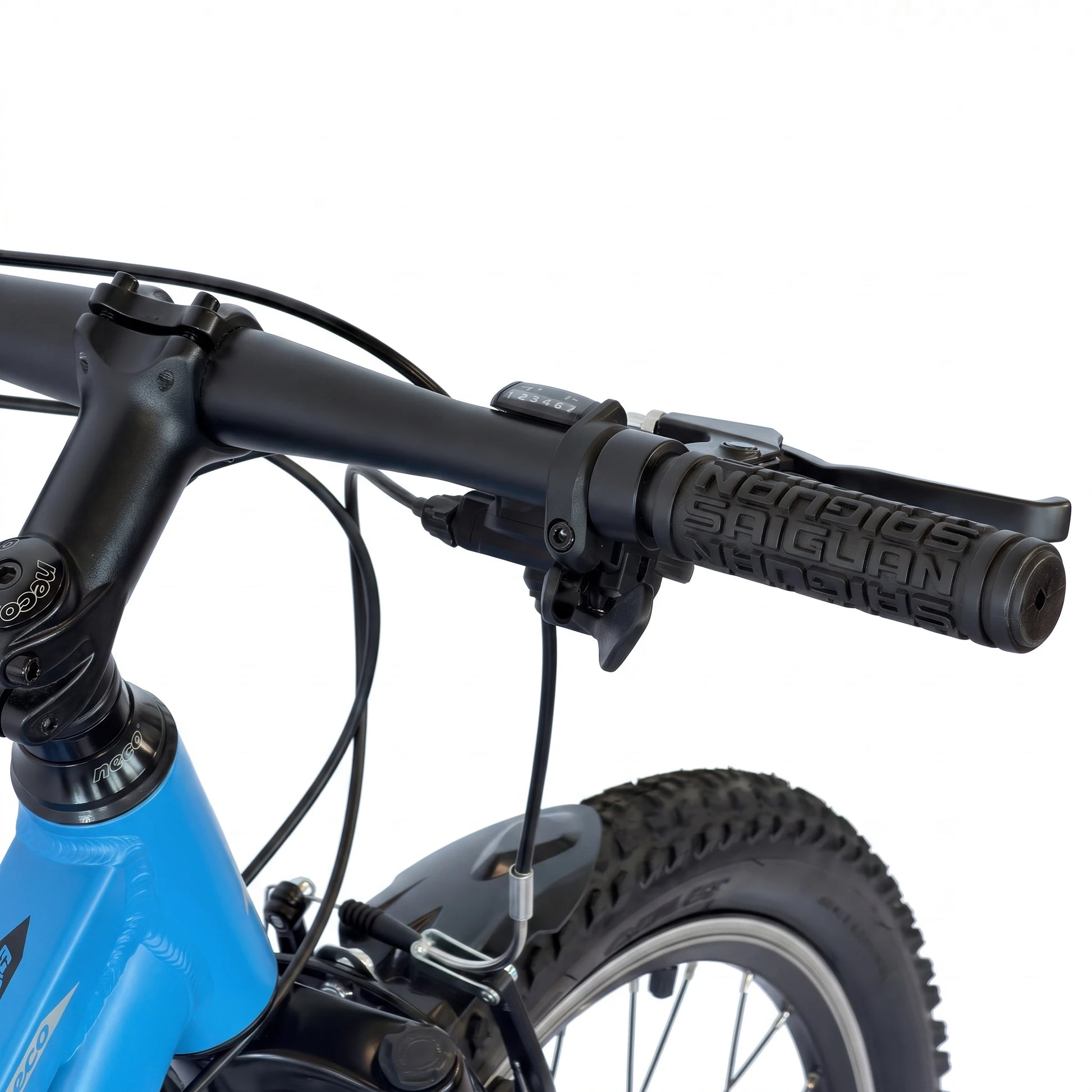Berlin Bike MTB1 Kids Bike 20 Inch brake lever detail blue