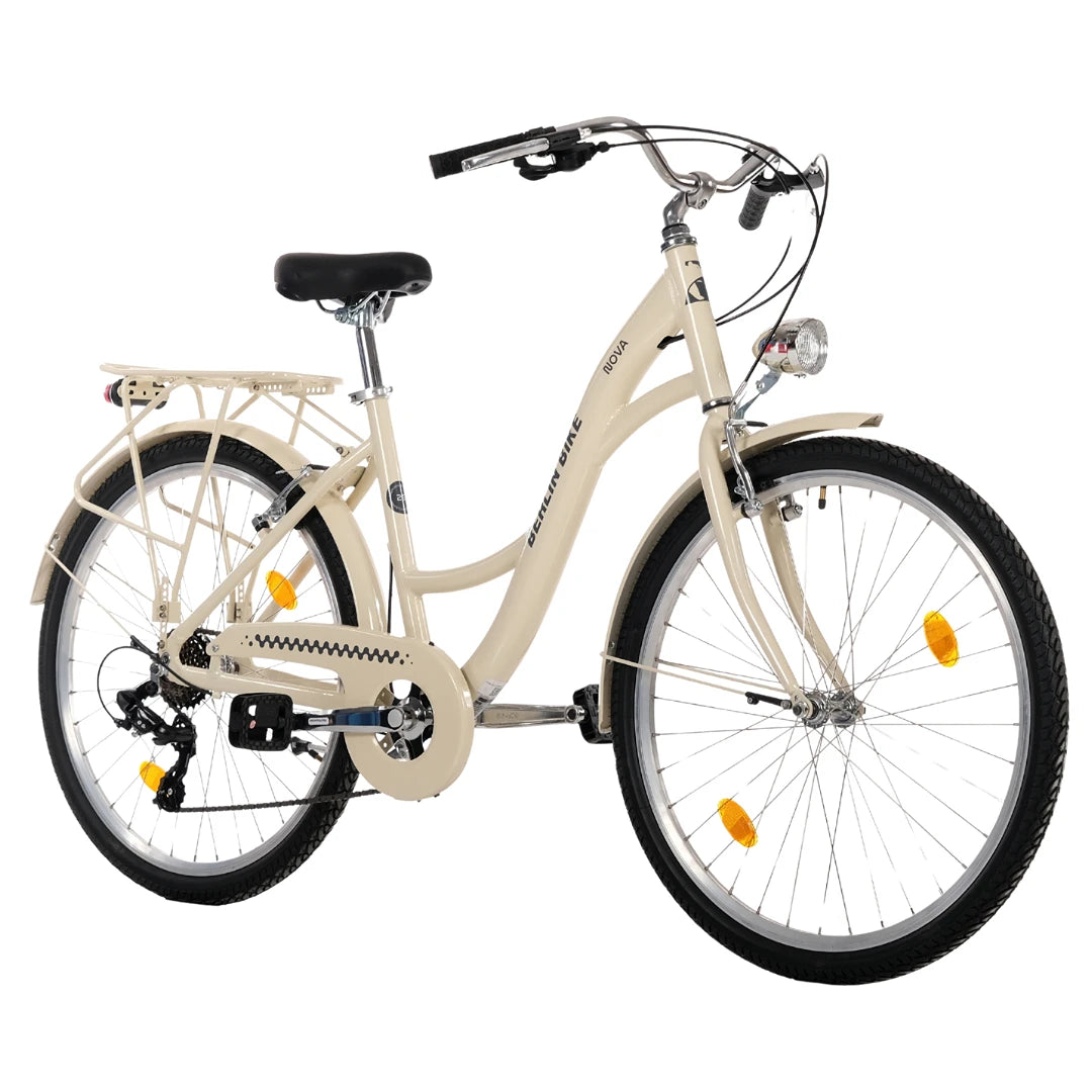 Berlin Bike Nova City Bike 45-degree side view Grey