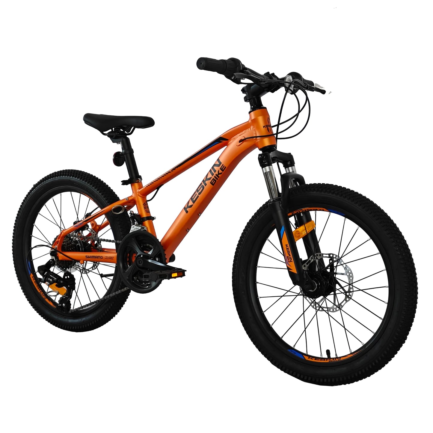 Keskin EBike MTB1 Kids Mountain Bike 20 Inch, Zoll orange 45grad frontansicht 1080x1080