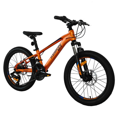 Keskin EBike MTB1 Kids Mountain Bike 20 Inch, Zoll orange 45grad frontansicht 1080x1080