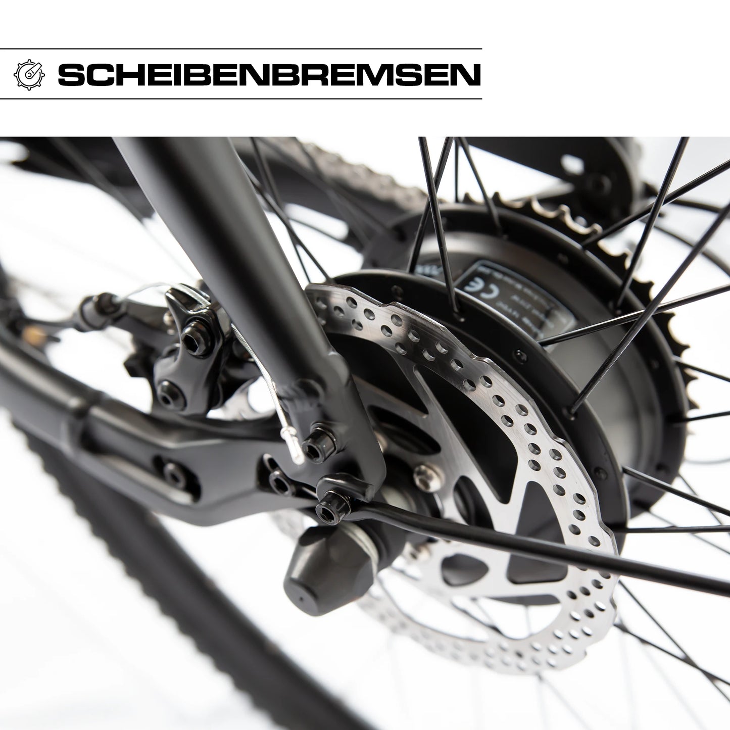 Keskin E-Bike cBike1 City-elcykel 28 tommer detalje af skivebremse mat sort