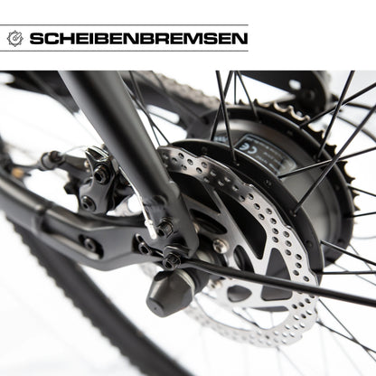 Keskin E-Bike cBike1 City-elcykel 28 tommer detalje af skivebremse mat sort