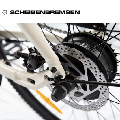 Keskin E-Bike cBike1 City-elcykel 28 tommer detalje af skivebremse mat sand